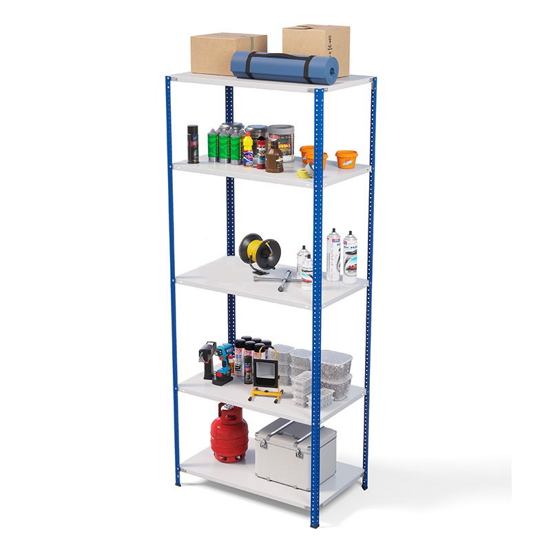 Стеллаж ТС Лайт 2500х1000х600, 5 полок, синие стойки