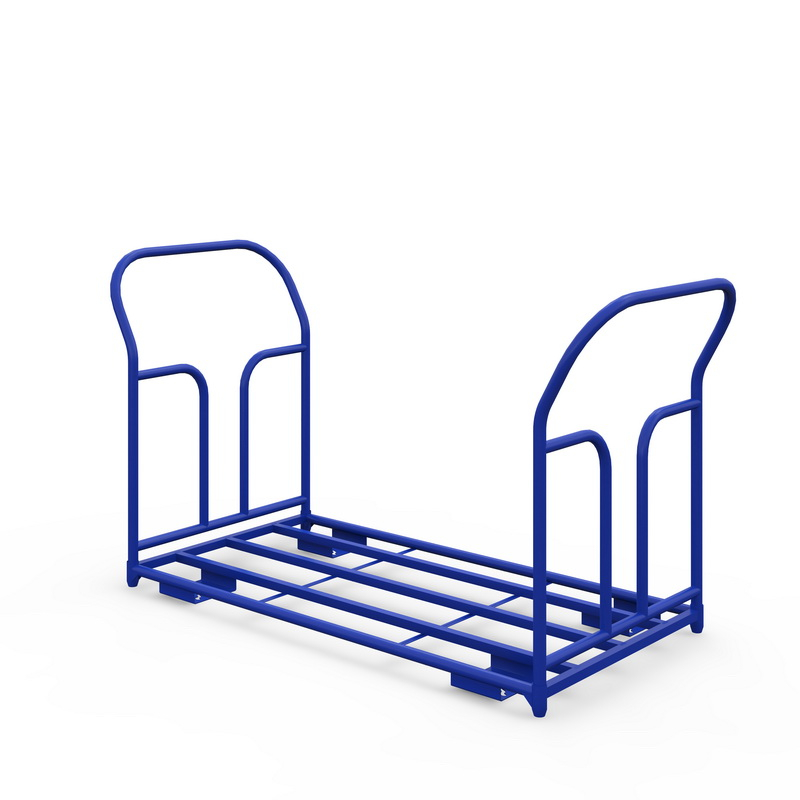 Тележка каркасная с двумя ручками ТКД 7 (г/п 500 кг, 1400x800 мм, колеса литая протекторная резина 200 мм)