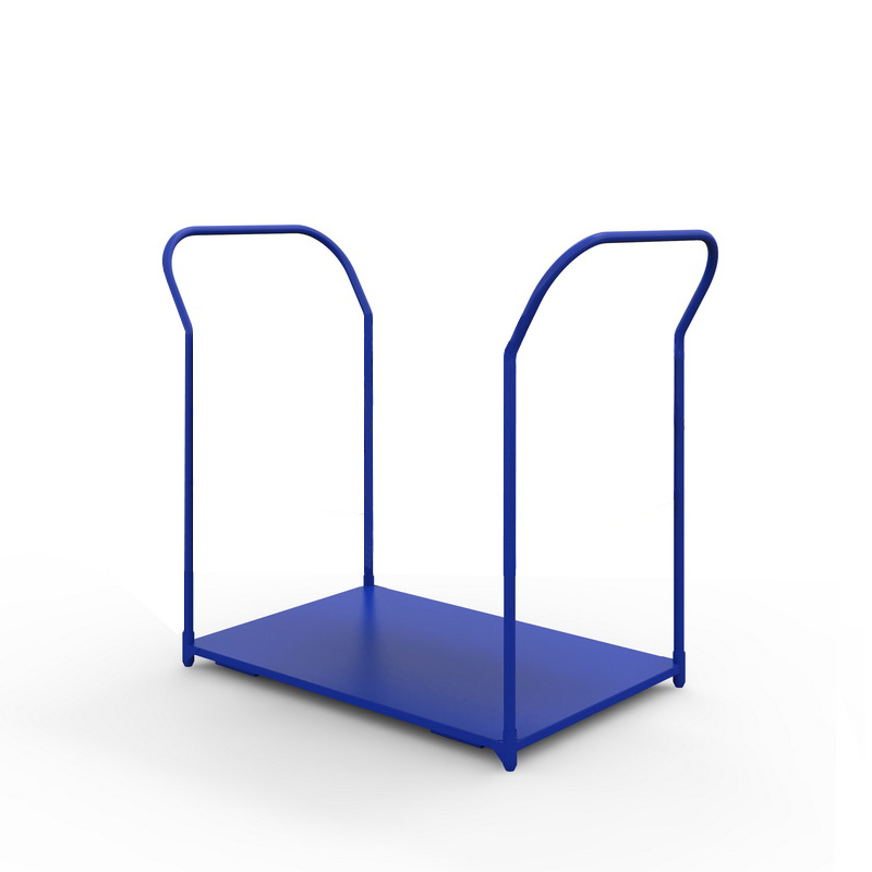 Тележка платформенная с двумя ручками ТЯ 4 основание (1200x600 мм, колеса черная резина 200 мм)