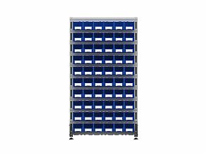 Стеллаж для пластиковых лотков SORTEX односторонний 1800x1000x450.02