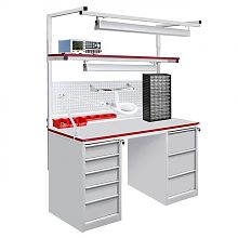 Стол металлический промышленный на базе 2-х стационарных тумб ТС (СП-1800Т1Т5) ESD