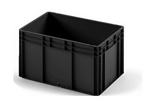 Пластиковый ящик 600х400х320 (ЕС-6432) с усиленным дном, закрытые ручки (12.312.99 R)