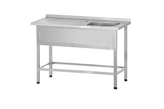 Ванна с рабочей поверхностью РПЦп - 1000x700x860 Profi Inox правая, 1 м/о 400x500x250, борт, отв. д/смесит.