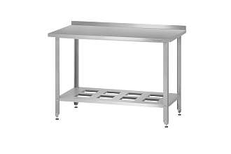 Стол производственный СПРн - 600x600x860 Norma Inox, борт (полка-решетка, ножка угловая)
