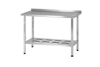 Стол производственный СПРп - 1800x600x860 Profi Inox, борт (полка-решетка)