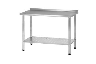 Стол производственный СПРп - 1200x800x860 Profi Inox, борт (полка перфорация)