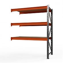 Секция приставная стеллажа металлического Оптима, 2000x1250x785 мм. Ярусы: 3 шт. метал