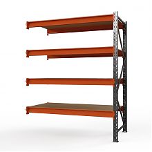 Секция приставная стеллажа металлического Оптима, 3000x1250x785 мм. Ярусы: 4 шт. метал