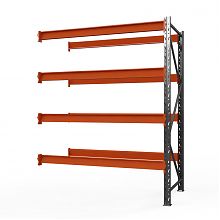 Секция приставная стеллажа металлического Оптима, 3000x2500x785 мм. Ярусы: 4 шт. без настила