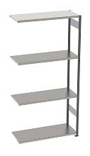 Стеллаж S90 2480х1280х300, 4 полки, осн. секция
