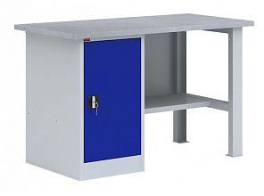 Верстак однотумбовый (с тумбой) - ВП 2/1,6 (Синий)