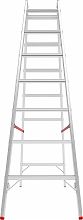 Индустриальная двухсторонняя алюминиевая стремянка с развальцованными ступенями NV5120.6