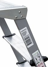 Стремянка двухсторонняя стальная с алюминиевыми ступенями и площадкой 350х260 мм NV2140.3