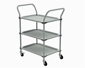 Транспортная тележка с 3мя полками 470х990х840мм (RAL7035)