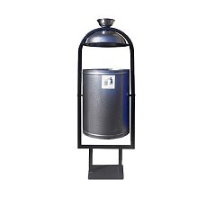 Парковая урна «Рубин 20 с крышкой и пепельницей» (серебро антик)