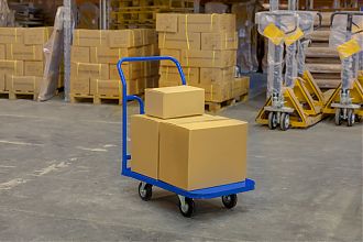 Тележка платформенная ТПТ (г/п 300 кг, 900x600 мм, колеса черная резина 125 мм)